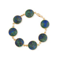 Azurmalachite and 14k Gold Link Bracelet