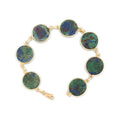 Azurmalachite and 14k Gold Link Bracelet