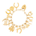 English Good Luck 9k Gold Charm Bracelet