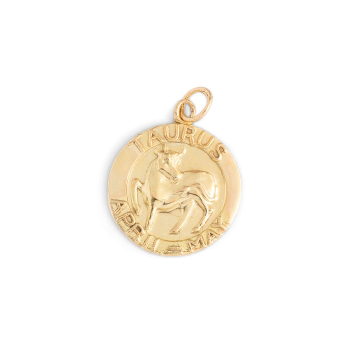English Taurus 9k Gold Zodiac Charm