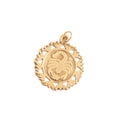 Scorpio 10k Gold Scalloped Zodiac Charm