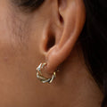 Wavy 10k Gold Petite Hoop Earrings
