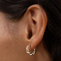 Wavy 10k Gold Petite Hoop Earrings