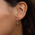 Ribbed 14k Gold Hoop Earrings