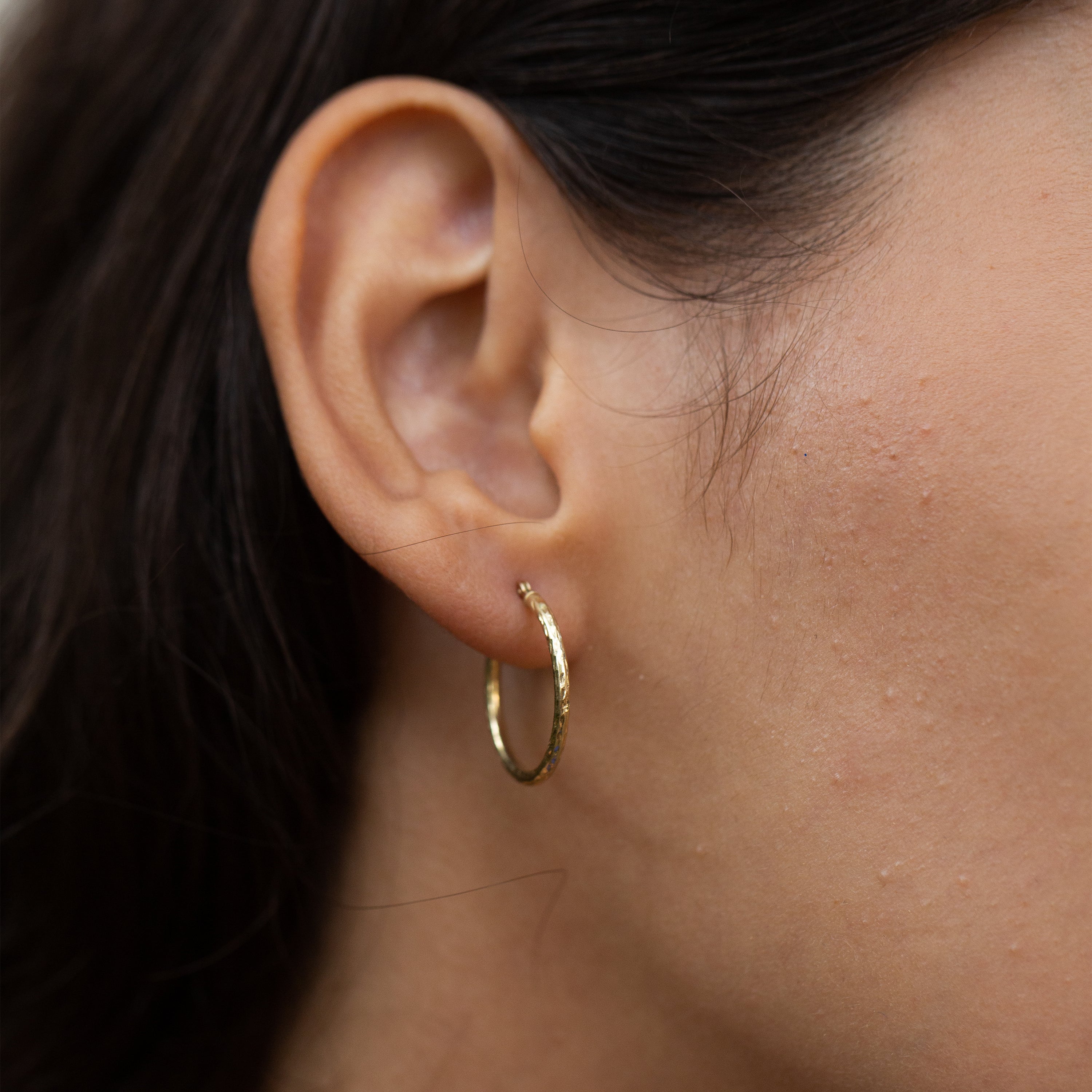 Diamond Cut 14k Gold Hoop Earrings
