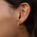 Matte 14k Gold Engraved Hoop Earrings