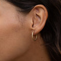 Matte 14k Gold Engraved Hoop Earrings
