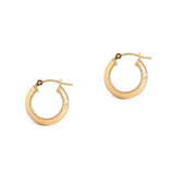 Hammered 14k Gold Petite Hoop Earrings