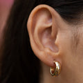 Hammered 14k Gold Petite Hoop Earrings