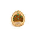 Emerald and Diamond 18k Gold Dome Ring