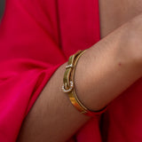 Victorian Pearl And 14k Gold Buckle Bracelet