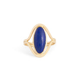 Lapis Lazuli and 14k Gold Split Shank Ring