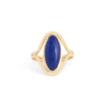 Lapis Lazuli and 14k Gold Split Shank Ring