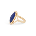 Lapis Lazuli and 14k Gold Split Shank Ring