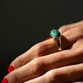 English Malachite and 9k Gold Ring