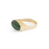 English Malachite and 9k Gold Ring