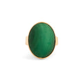 Large Malachite 9k Gold Ring