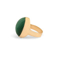 Large Malachite 9k Gold Ring