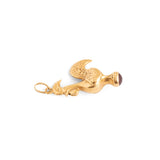 Portuguese Rooster 19k Gold and Garnet Charm