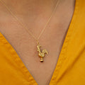 Portuguese Rooster 19k Gold and Garnet Charm