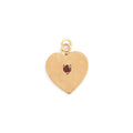 Garnet and Textured 14k Gold Heart Charm