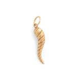 Spiral Cornicello 14K Matte Gold Charm