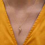 Spiral Cornicello 14K Matte Gold Charm