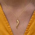 Cornicello With Face 14K Gold Charm
