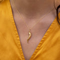 Cornicello With Face 14K Gold Charm