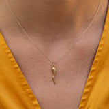 Small Cornicello 14k Gold Charm