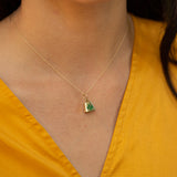 Four Leaf Clover Enamel and 14k Gold Bell Charm