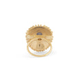 Star Sapphire and 14k Gold Textured Shell Ring