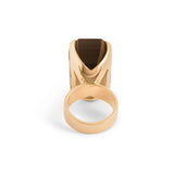 Large Smoky Quartz 14k Gold Cocktail Ring