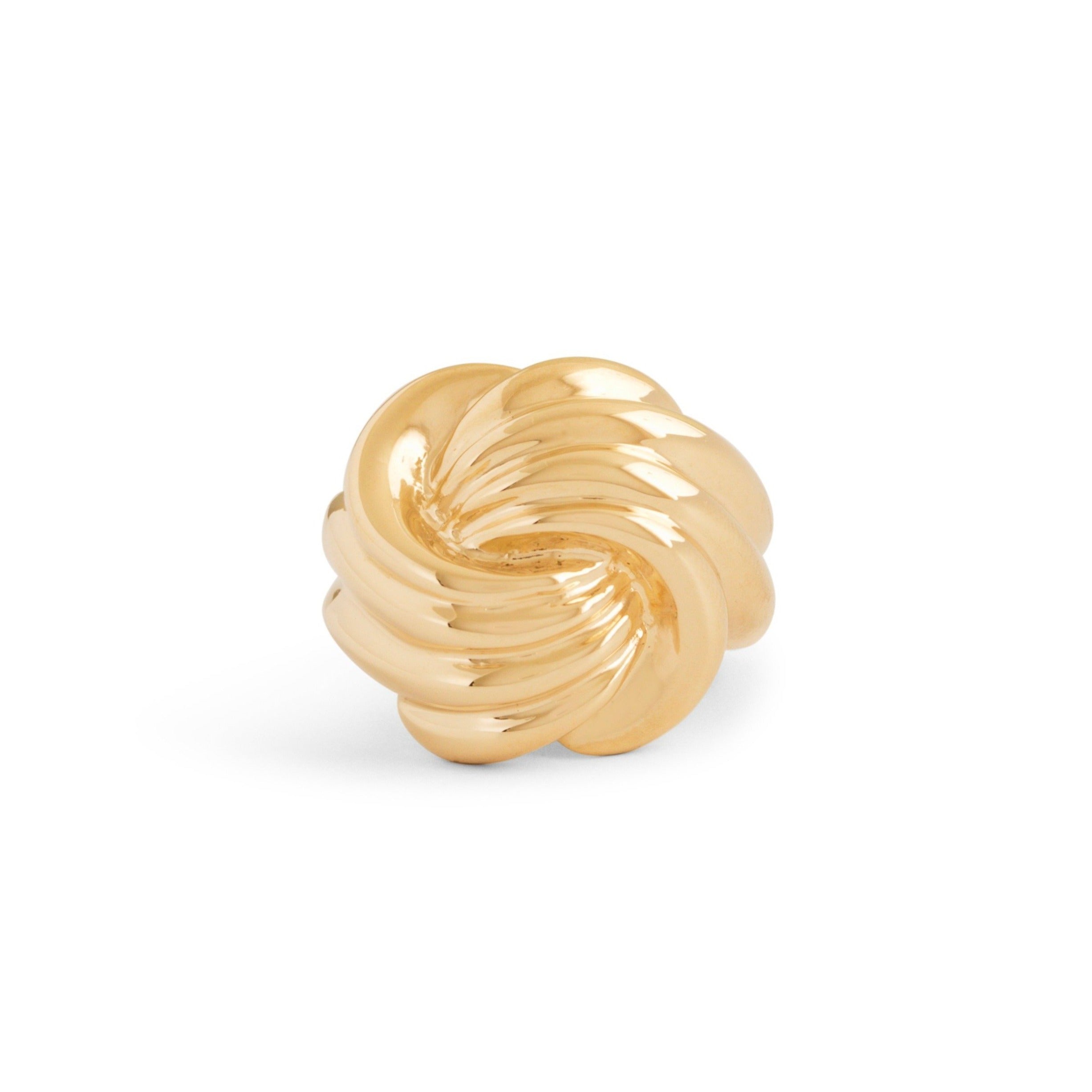 Abstract Swirl 14k Gold Dome Ring