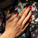 Abstract Swirl 14k Gold Dome Ring