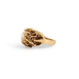 Textured 14k Gold And Opal Ring