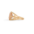 Rose Quartz and 14k Gold Sculptural Ring