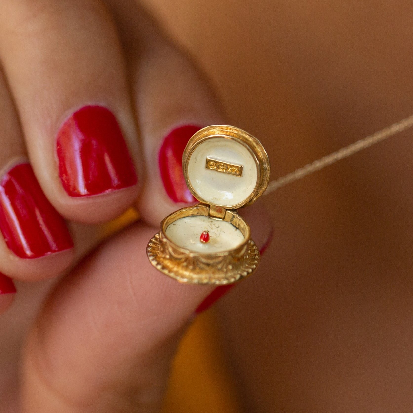 Movable "Happy Birthday" Cake 14k Gold and Enamel Charm