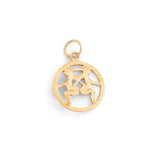 English Gemini 9k Gold Zodiac Charm