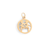 English Gemini 9k Gold Zodiac Charm