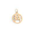 English Gemini 9k Gold Zodiac Charm