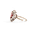 Garnet Heart and Diamond 14k Gold Cluster Ring