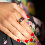 Ruby Starburst and 14k Gold Wide Band