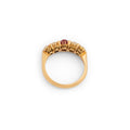 Victorian English Ruby, Pearl, Diamond And 18k Gold Ring