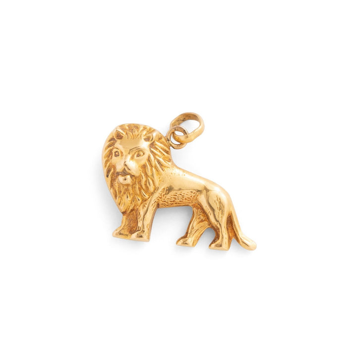 French Leo Lion 18k Gold Zodiac Charm