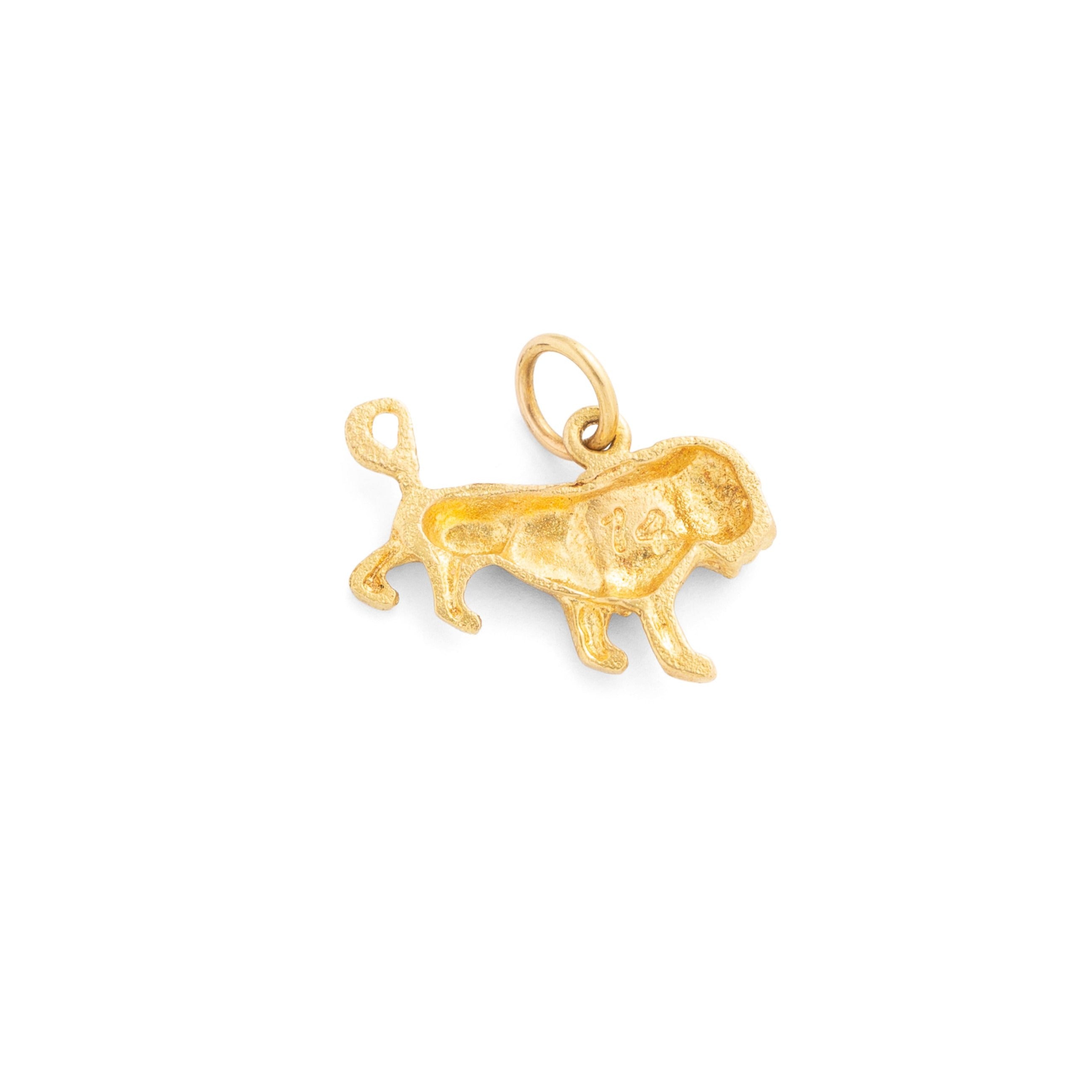 Enamel Leo Lion 14k Gold Zodiac Charm