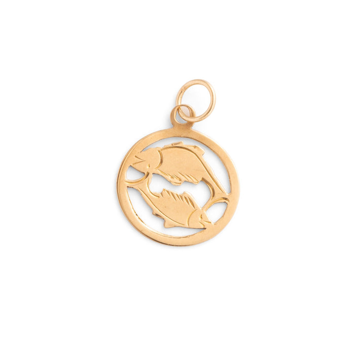 Pisces 9k Gold English Zodiac Charm
