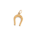 Italian Engraved Horseshoe 9k Gold Charm