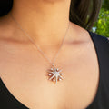 Victorian Diamond Starburst Pendant Necklace