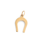 Italian Engraved Horseshoe 9k Gold Charm